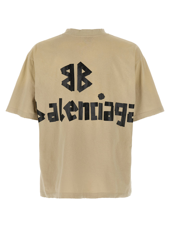 Balenciaga Tape Type T-shirt - Beige | cfd595761e1a413774c85979ea553e6557b3df01
