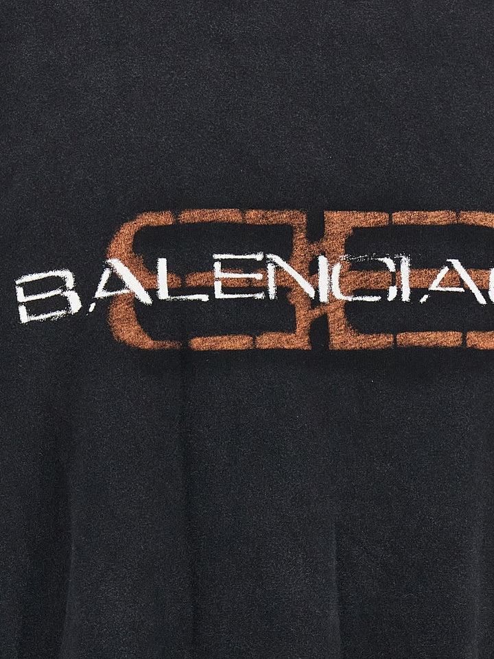 Balenciaga Logo Print T-shirt - Black | 02e2d1f105c1b8ed4304b62fa8f7b9a4a3bb32ad