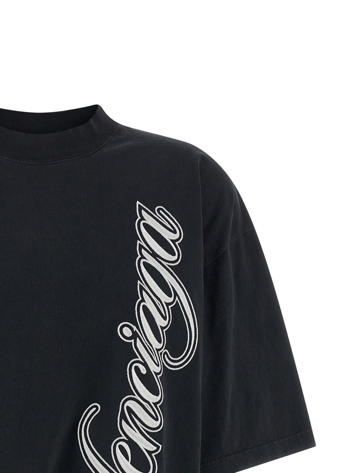Balenciaga Cursive T-shirt - Black | 00831c0aaff991af213a5e3bda18a951c1228338