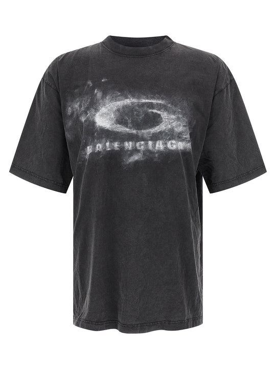 Washed Crayon Loop T-Shirt White/Black