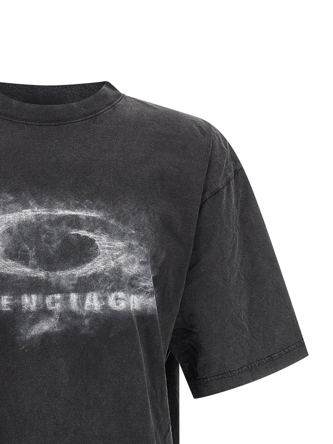 Balenciaga Washed Crayon Loop T-shirt - White/Black | 3d587225e4a9eb9b844256d9418c9a8a684b4f71