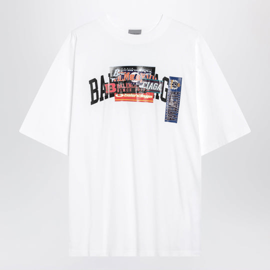 Bumper Stickers Medium-Fit Cotton T-Shirt In White