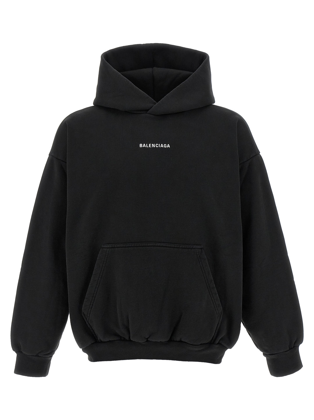 Balenciaga Logo Embroidery Hoodie Sweatshirt - White/Black | 08d76cf89c6ab26f312778e2b0f25b73c82bd5b9