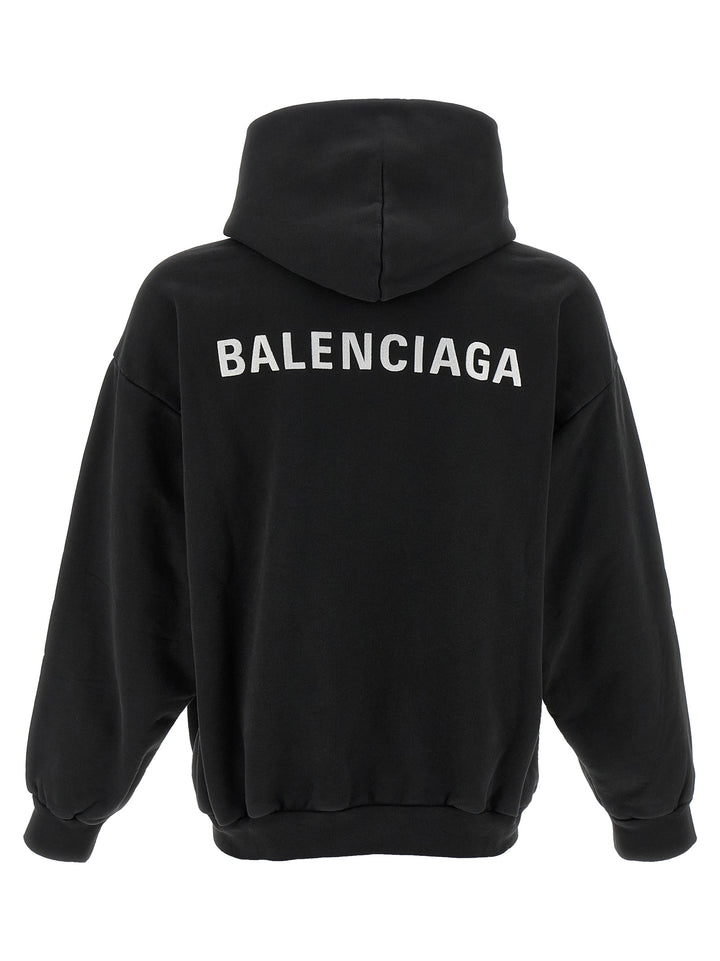 Balenciaga Logo Embroidery Hoodie Sweatshirt - White/Black | b8b5bbf18c8f828b7fe2fa47861fff50a8c5e16d