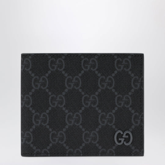 Gg Supreme Black/Grey Fabric Wallet