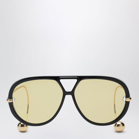 Aviator Drop Sunglasses Black/Gold