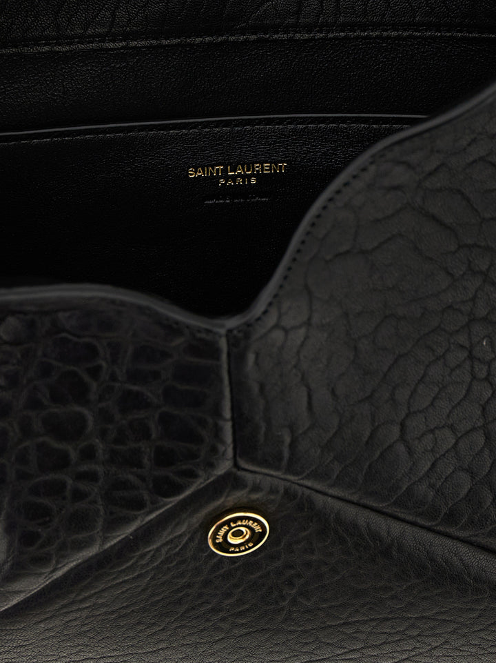 Saint Laurent Envelope Clutch - Black | c0a66533ea7bf0b2c74b3d215a79c8d69e7b8249