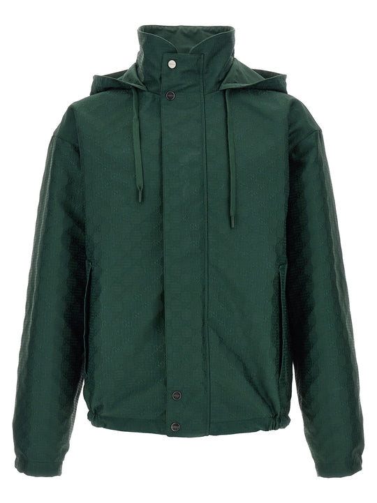 Reversible Ripstop Cotton Jacket Puffer Jackets Green