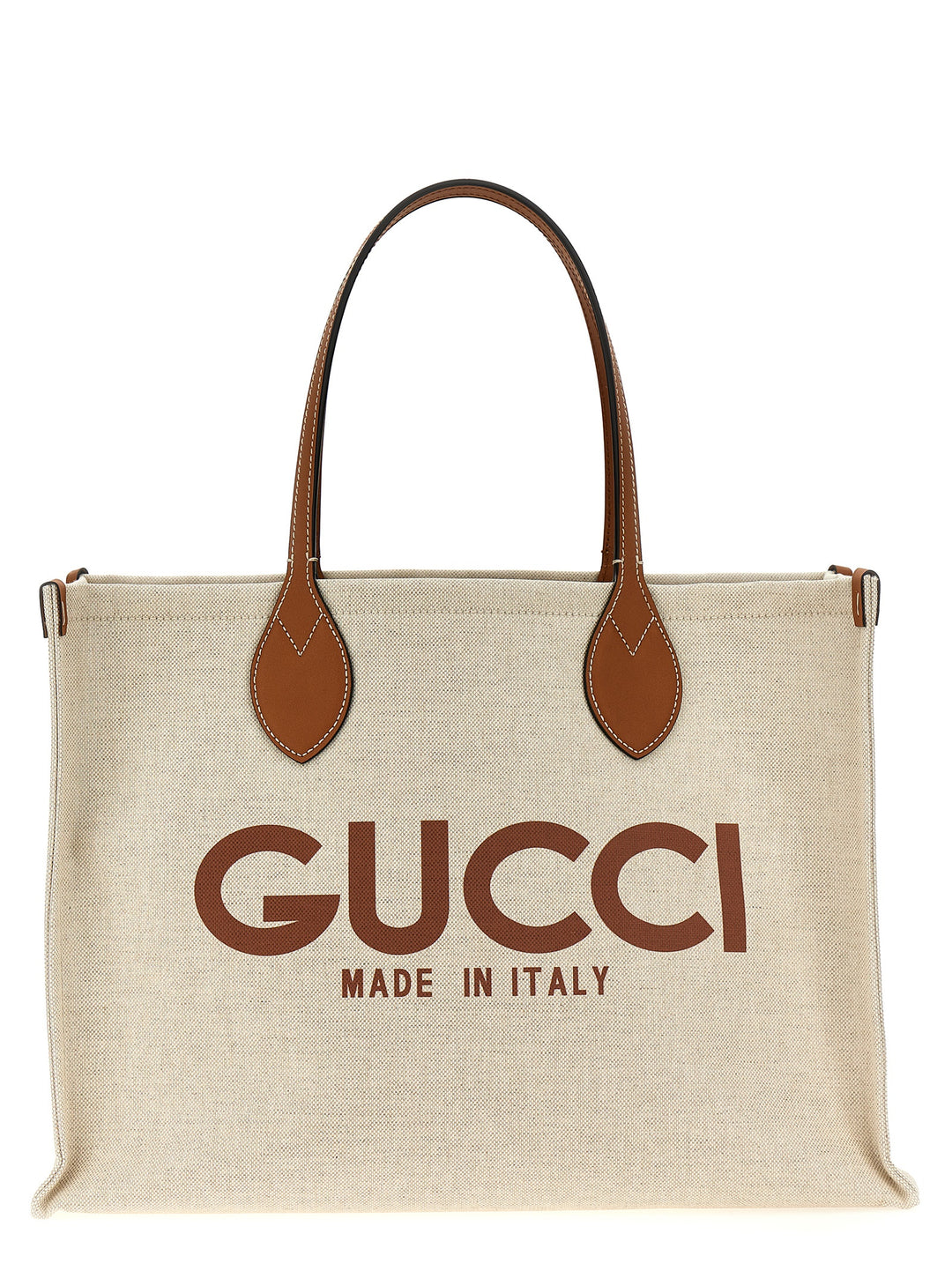 Gucci Logo Shopping Bag Tote Bag - Beige | 724288c3337cea3e5c990a77cedf0e865fc2e212