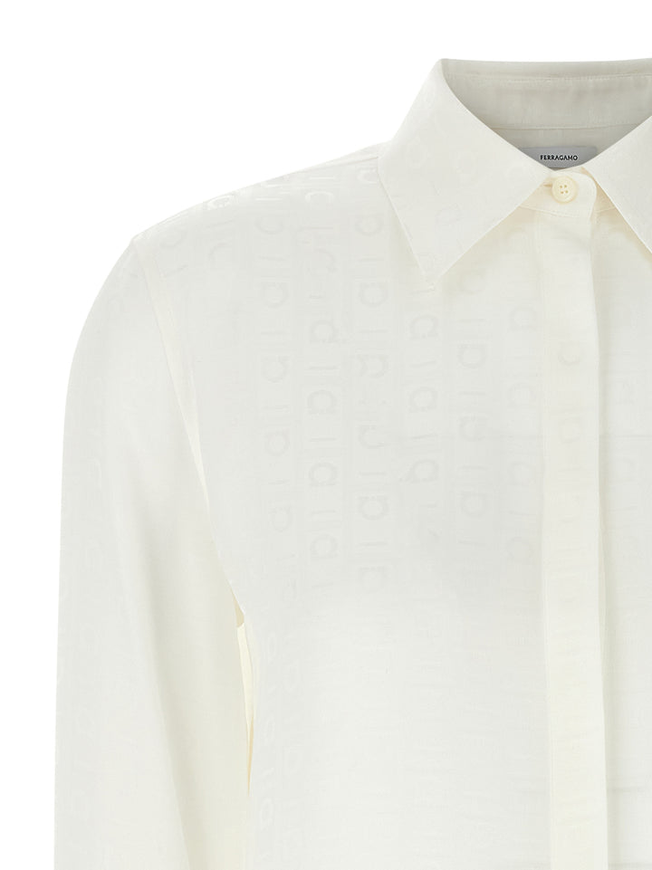 Ferragamo Monogram Shirt Shirt and Blouse - White | 2c7a03d2b6e0e34ac84f7c12a71e25815f1e7b60