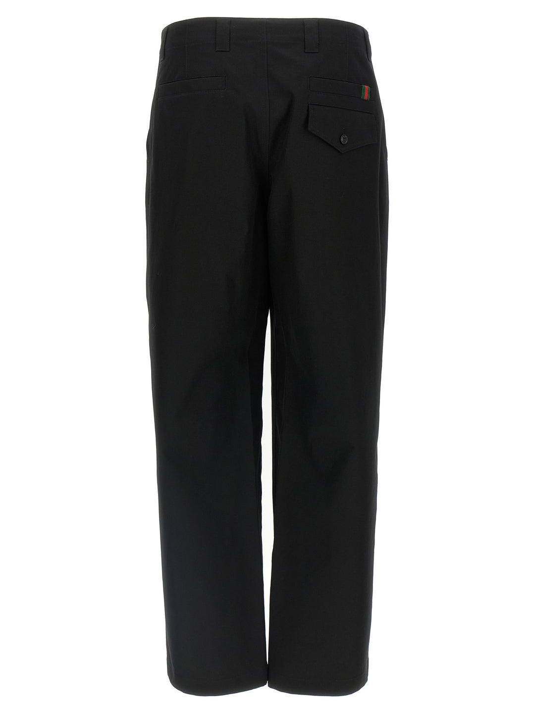 Gucci Nastro Web Twill Pants - Black | d70e1753f99ea4caad98abffb100a33e41682c33