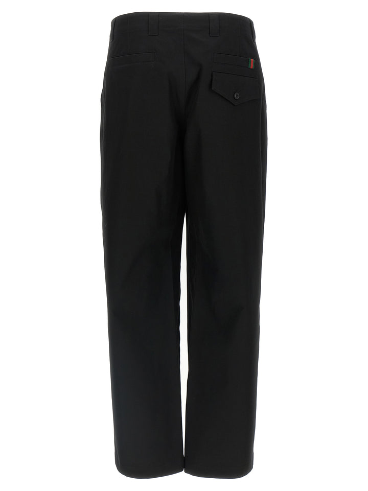 Gucci Nastro Web Twill Pants - Black | d70e1753f99ea4caad98abffb100a33e41682c33