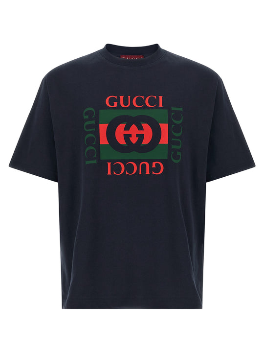 Logo Print T-Shirt Blue