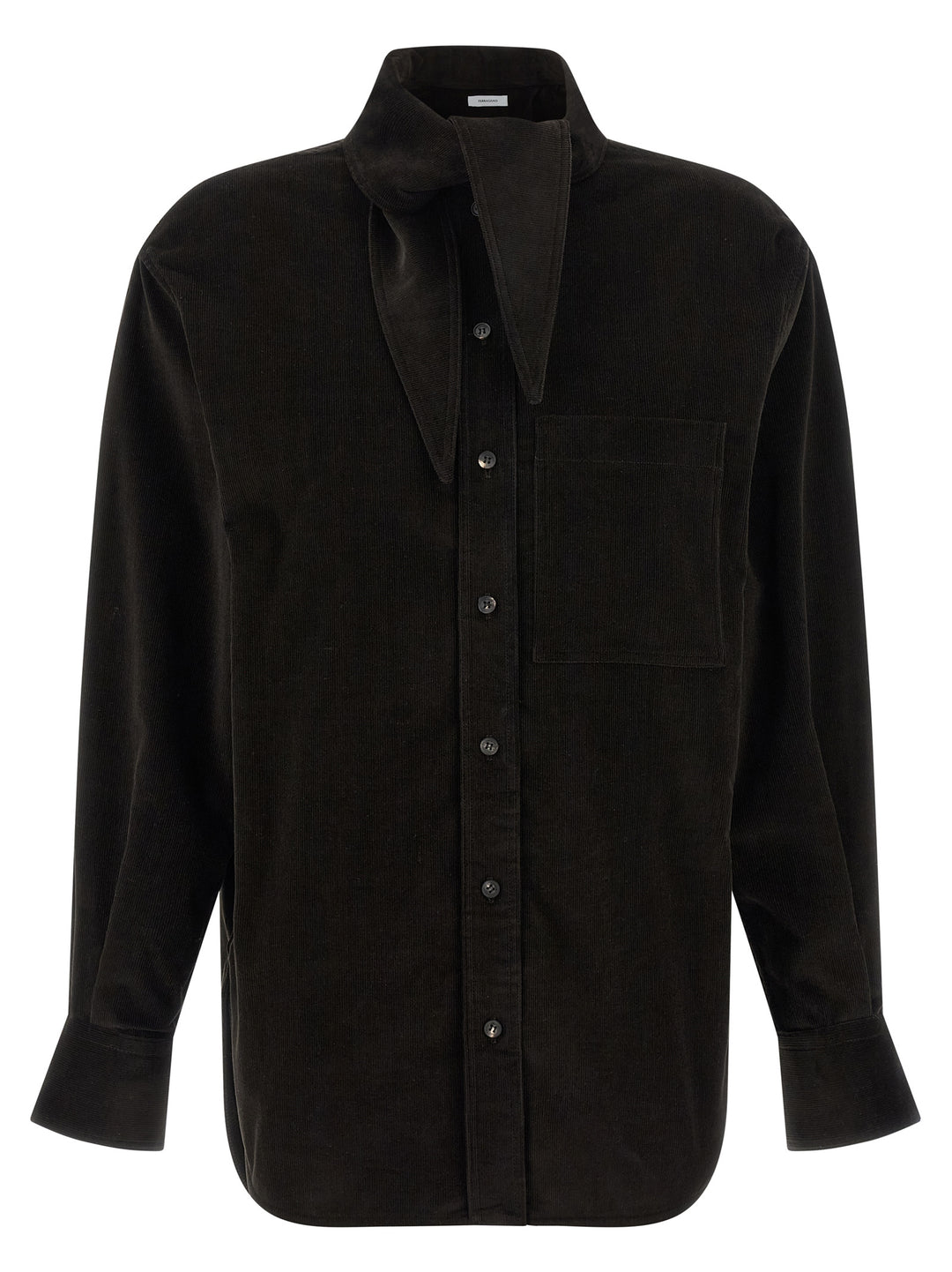 Ferragamo Velvet Overshirt Shirt and Blouse - Brown | 792c6e4aa24f89ac8fc83ec6af8adaf3a4b37aa1