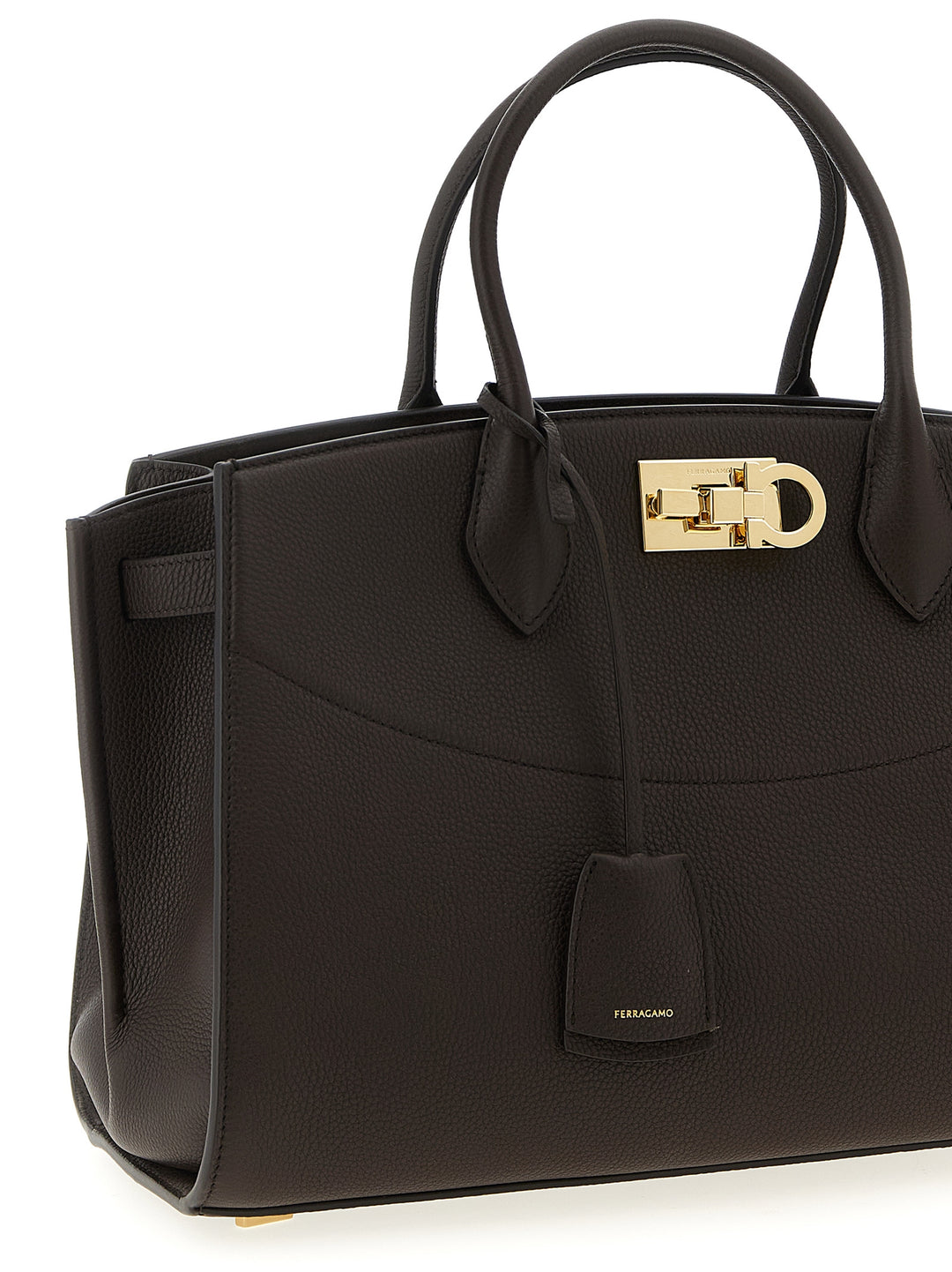 Ferragamo New Ferragamo Studio Soft (L) Hand Bags - Brown | 59c59b5814578e982aaab8738b42bd8353ec0a24