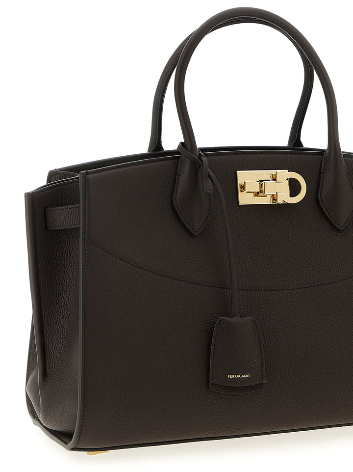 Ferragamo New Ferragamo Studio Soft (L) Hand Bags - Brown | 59c59b5814578e982aaab8738b42bd8353ec0a24