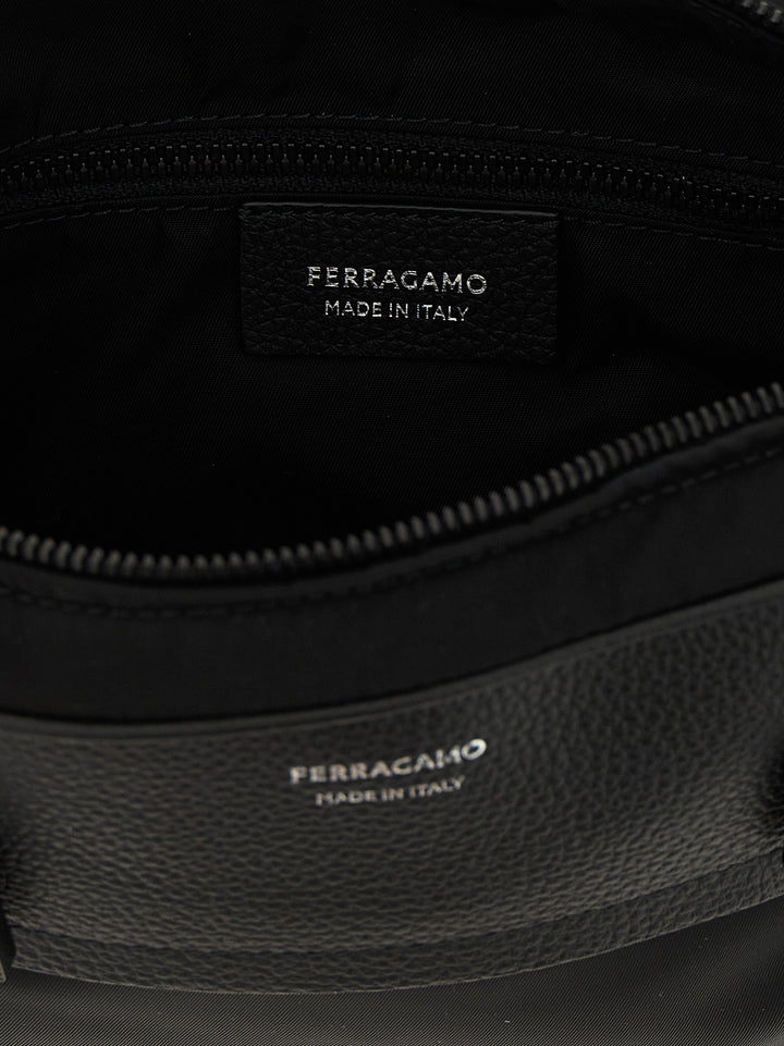 Ferragamo Twins Nylon Crossbody Bags - Black | b82e9ce277e9adaf304496b3779a6f8dfbf81ec1