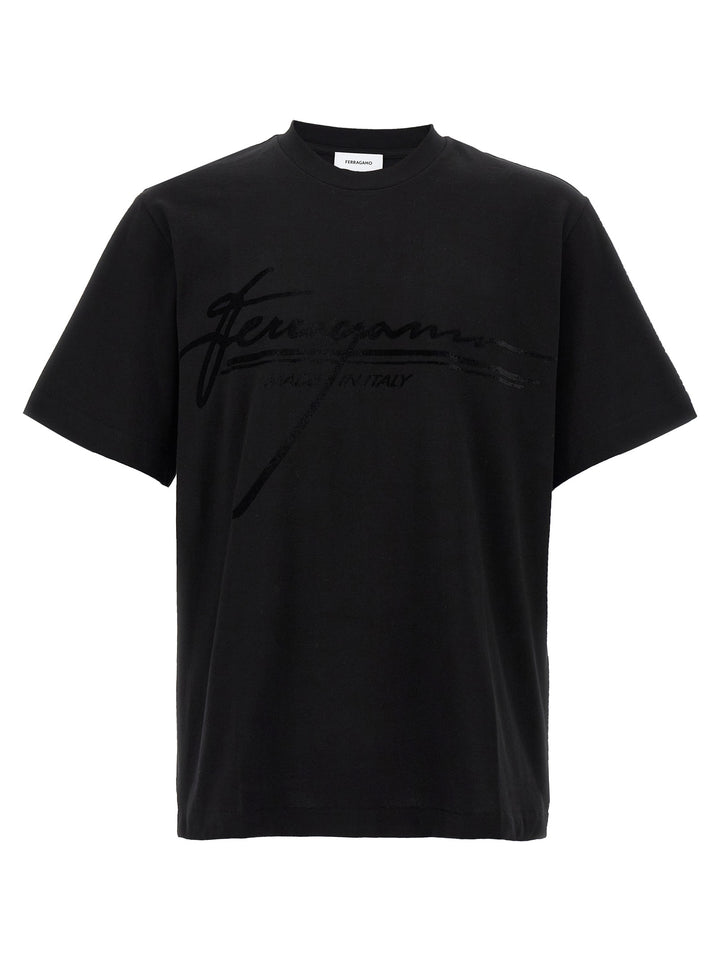 Ferragamo Firma T-shirt - Black | 88e4af3ec2541bc20d0b4ec791782a682b136585