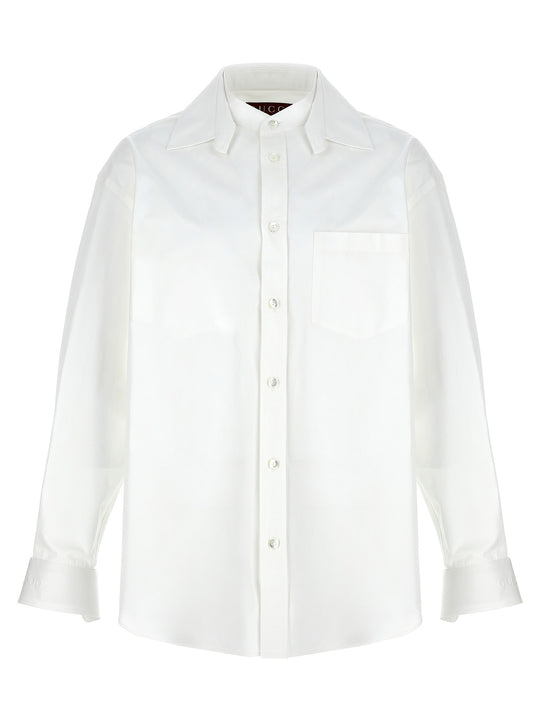 Double Collar Shirt Shirt And Blouse White