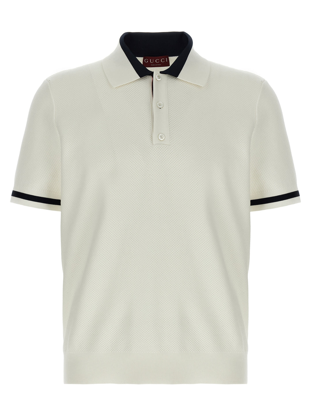 Gucci Gucci Intarsia  Shirt Polo - White/Black | 93aa37a82637d6af4eeceb66df26e8117e80ff15