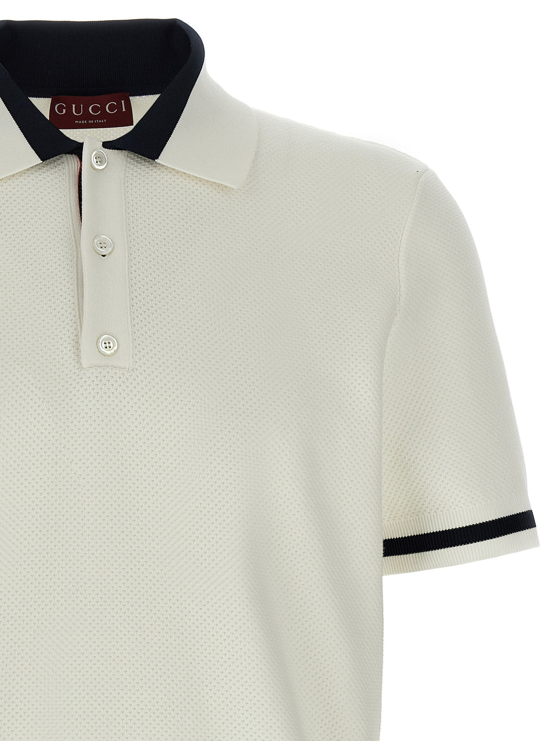 Gucci Gucci Intarsia  Shirt Polo - White/Black | 1e726e14195b771fc9af5c8e5eeba3e68d7b1387