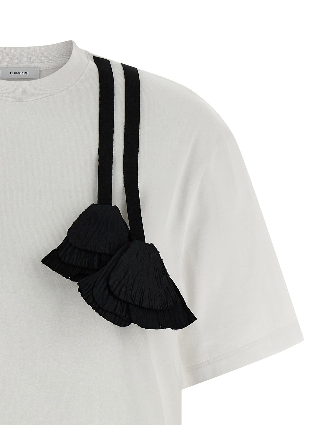 Ferragamo Floral Insert T-shirt - White/Black | a5a1dbbe7c49984154e0cb1d13fe1bea0d7e695a