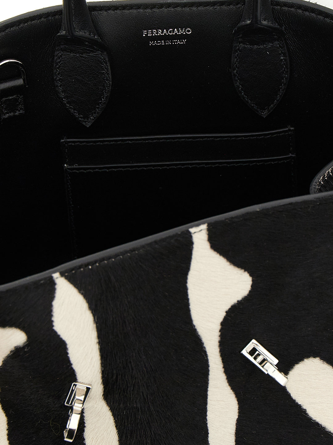 Ferragamo Hug (Xs) Hand Bags - White/Black | a74174aff36449cb9094fd758a058098a407bc78