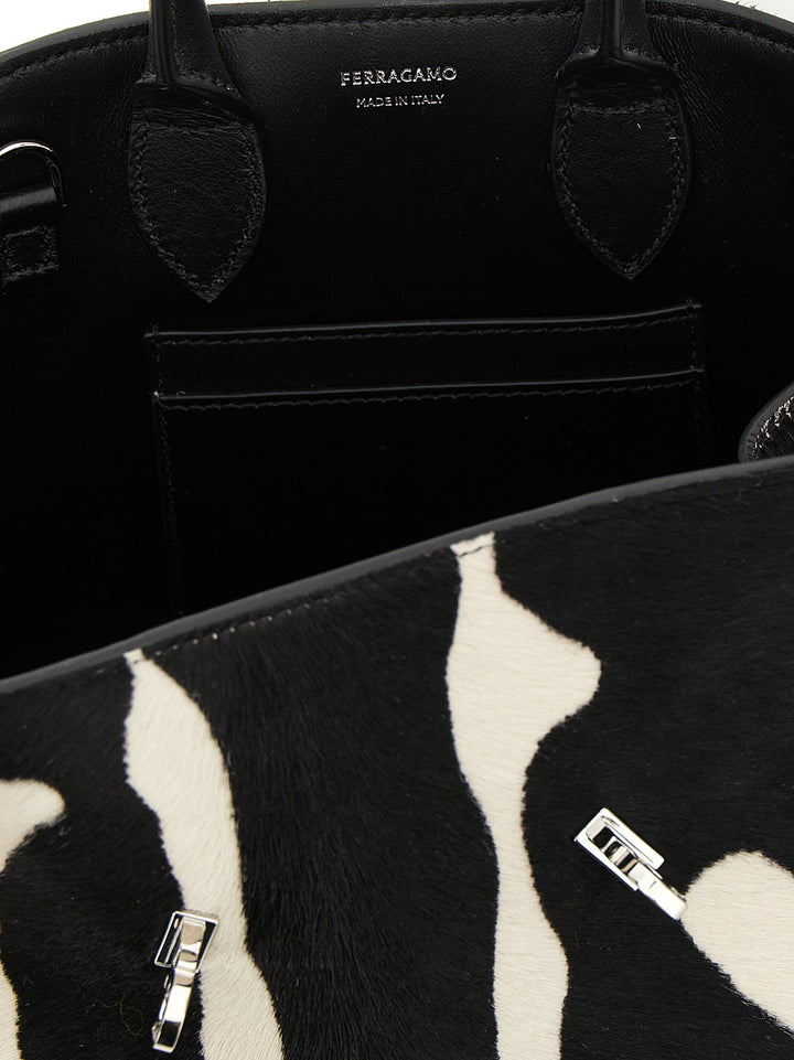 Ferragamo Hug (Xs) Hand Bags - White/Black | a74174aff36449cb9094fd758a058098a407bc78