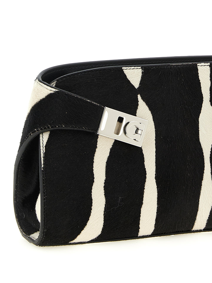 Ferragamo Hug Cb E/W Clutch - White/Black | d0bf116368d02da607357b613b5b62cc5b553191