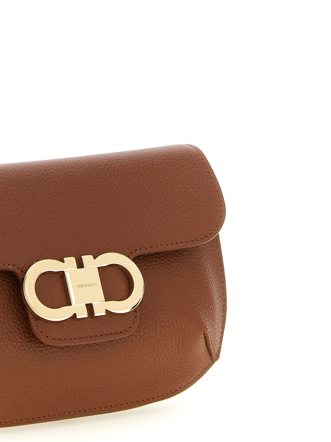 Ferragamo Double Gancini Crossbody Bags - Brown | d09113cc6fffd145339f44ae3459fe809dc3eb4b
