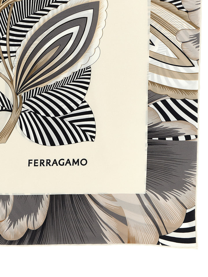 Ferragamo Brezza Scarves and Foulards - White/Black | 5049767016252ed82d1a0d0a6df21e8b67eb09b1