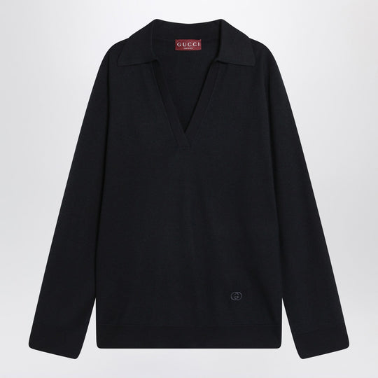 Navy Blue Wool Sweater