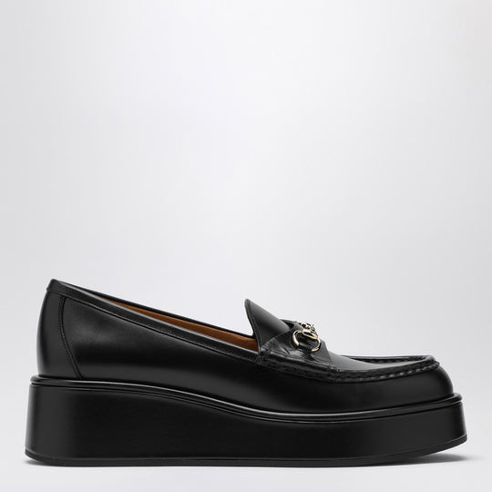 Black Loafer With Platform And Horsebitt