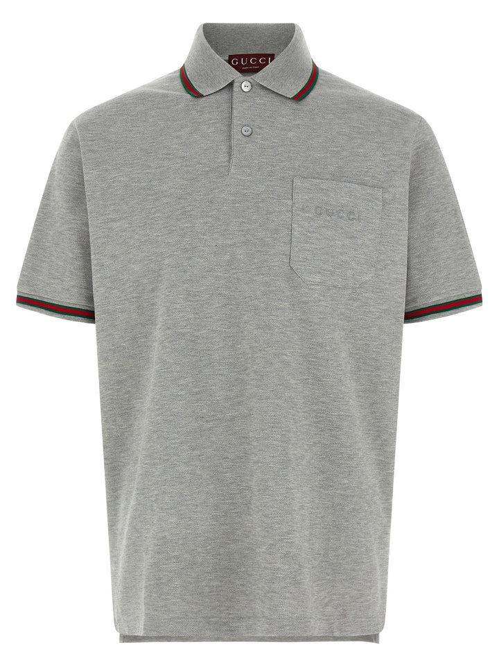 Gucci Nastro Web Polo - Gray | 47e6b1784097a815e95ffaa2def14819ff0b207c