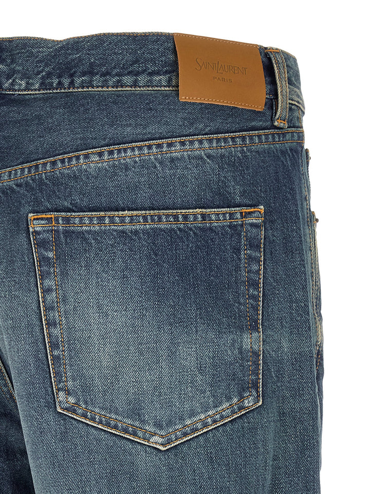 Saint Laurent Straight Leg Jeans - Blue | 34a3ea560c31796e548313a9cebc5958d76f515b