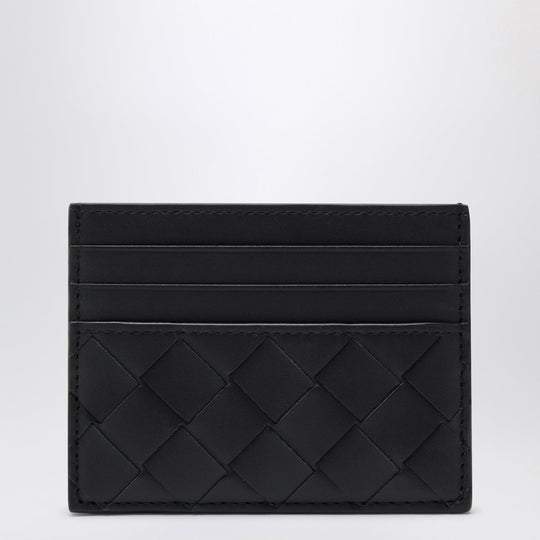 Midnight/Basalt Cardholder In Intrecciato Leather