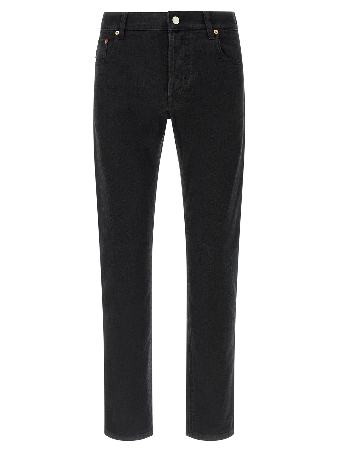 Gucci Gg Jacquard Denim Jeans - Black | 026eed57b9bb55c312ecf14d049af6dc3a073f90