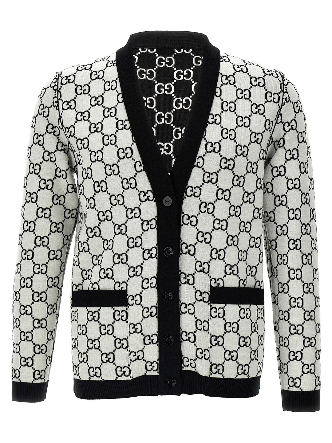 Gucci Gg Reversible Cardigan Sweaters and Cardigans - White/Black | bdbd4f2e598267d4da5fe3d58d66549c125d8ff2