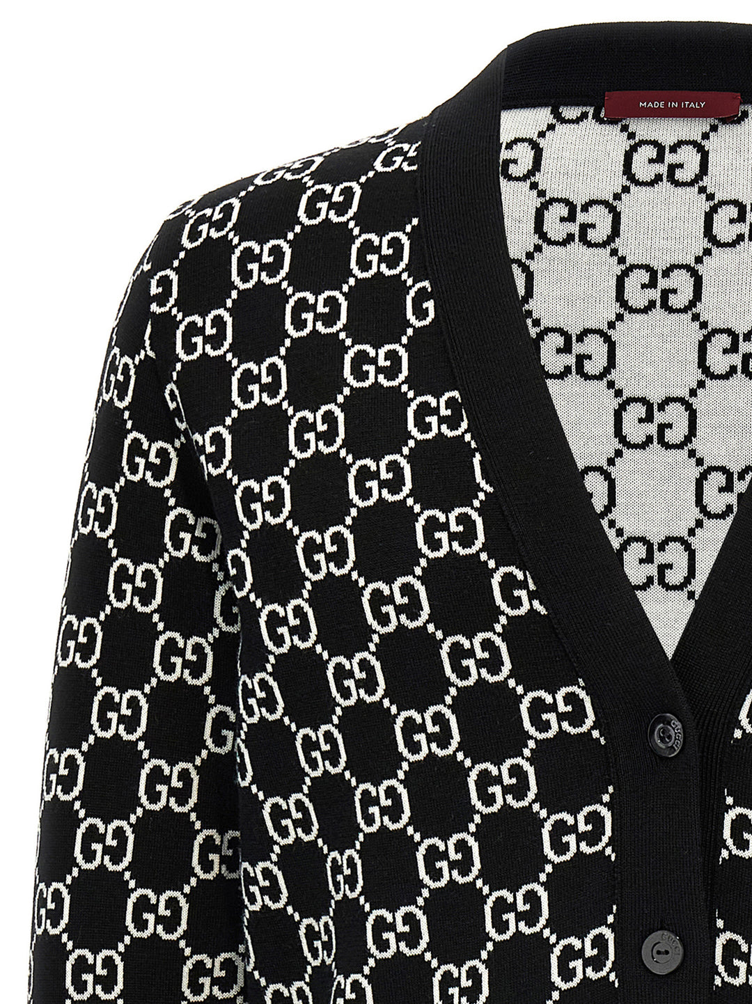 Gucci Gg Reversible Cardigan Sweaters and Cardigans - White/Black | 25f413d88b883713bea41bb9a573cba1b8537941
