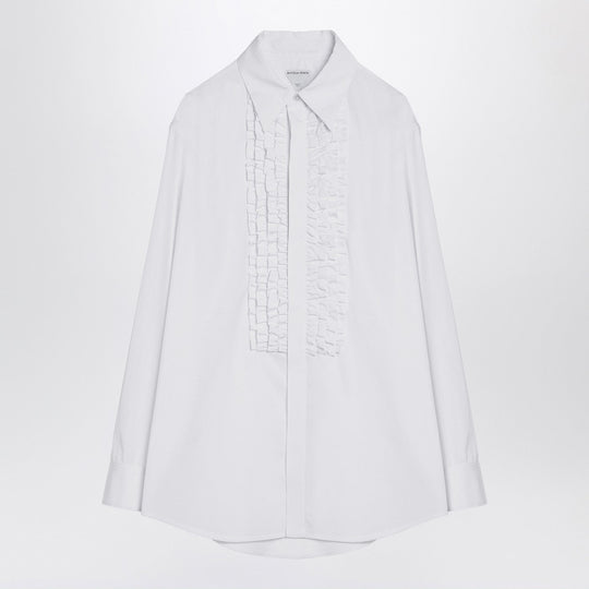 White Poplin Ruffle Shirt