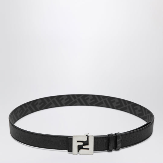 Reversible Squared Ff Belt In Black Leather