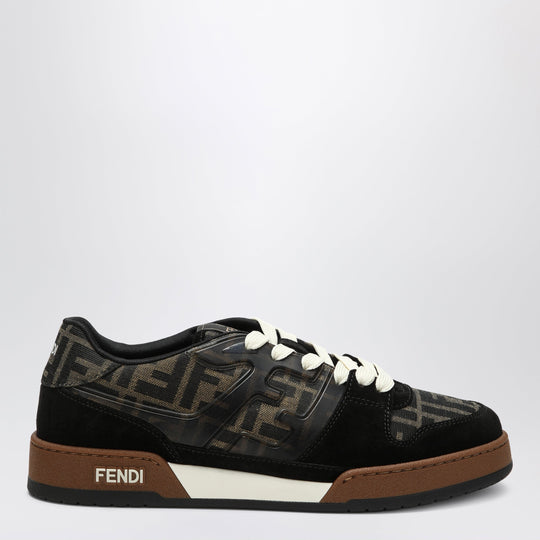 Fendi Match Sneaker In Black/Tabacco Ff Jacquard
