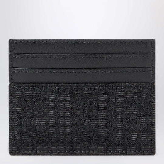 Ff Zucca Jacquard And Black Leather Card Holder