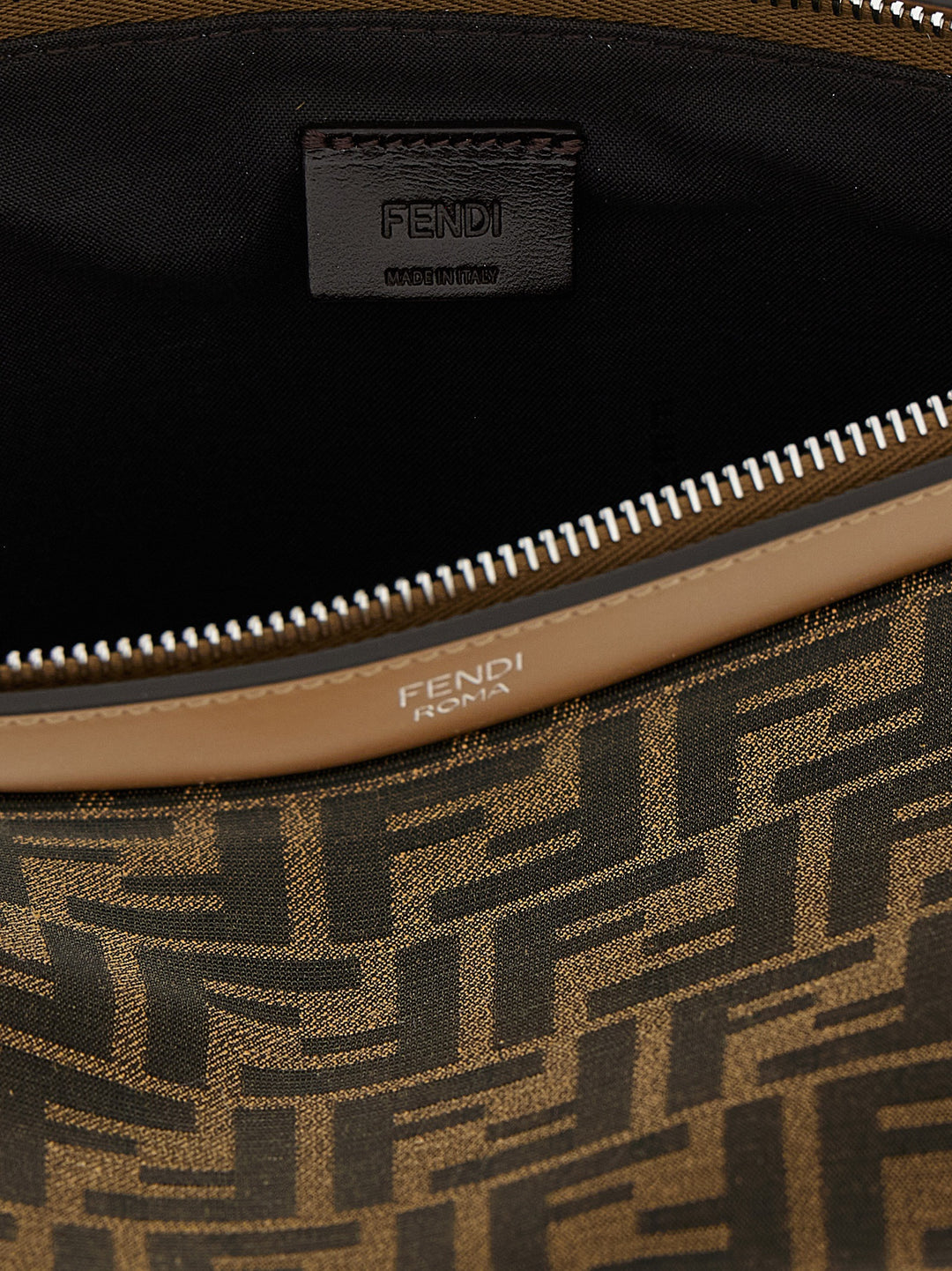Fendi Ff Jacquard Clutch - Brown | aa608ecf548e5c15e4a3709b3ef63d5343caae02
