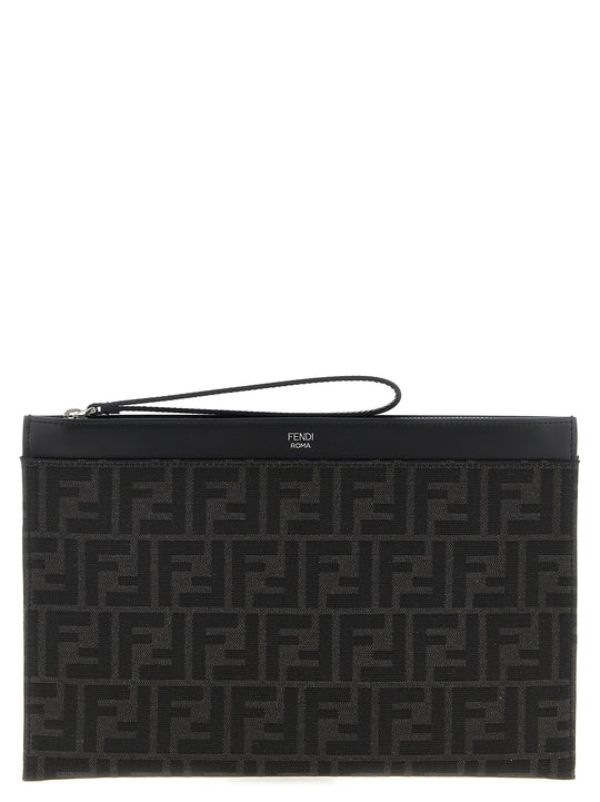 Ff Jacquard Clutch Black