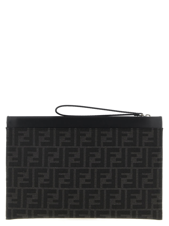 Fendi Ff Jacquard Clutch - Black | 7a132d6e8bca41bfdaee6a6641612e9cc6ce5255