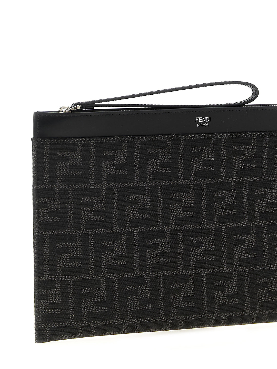 Fendi Ff Jacquard Clutch - Black | 12631ba7c0b446526bcde6b24e52cc1243f461a6