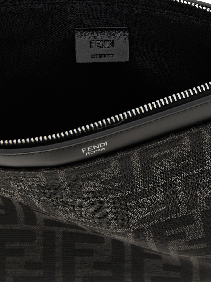 Fendi Ff Jacquard Clutch - Black | 92f2fa4eed502452f05683512a1428a9662794cd
