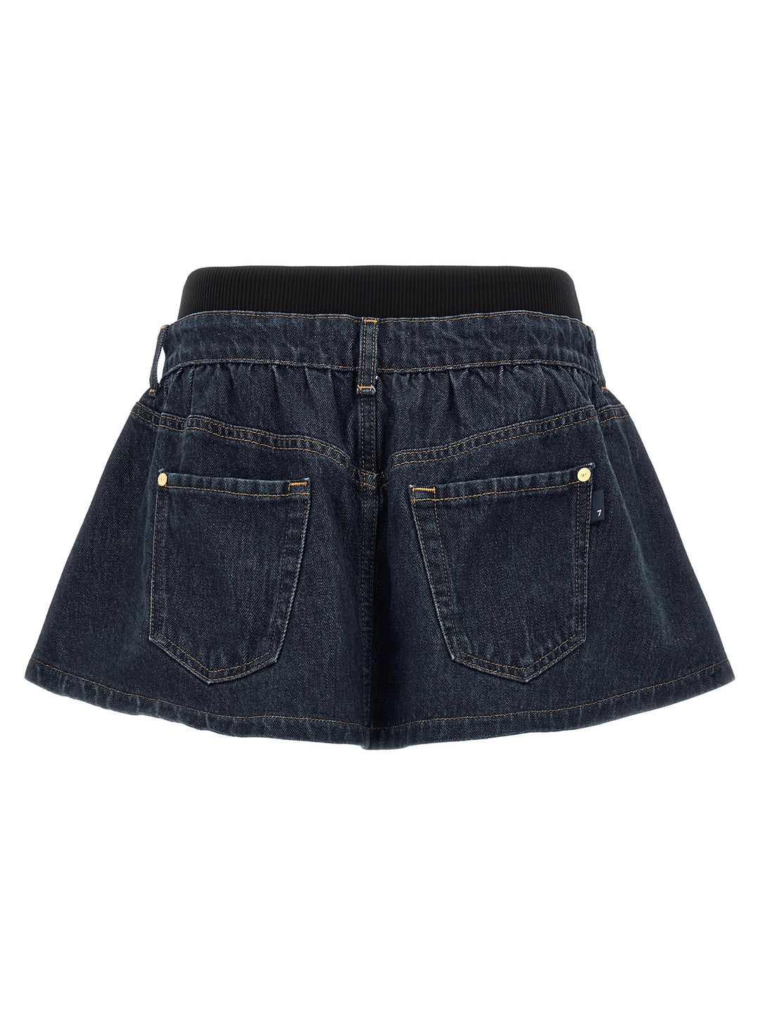 7 For All Mankind Banded Mini Skirts - Blue | e3126b65b9db3e4e2466b30df2529db4c7bb5d39