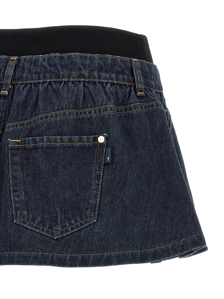 7 For All Mankind Banded Mini Skirts - Blue | 0911d5c24db8b63a0885e215b7b544214ef3afef